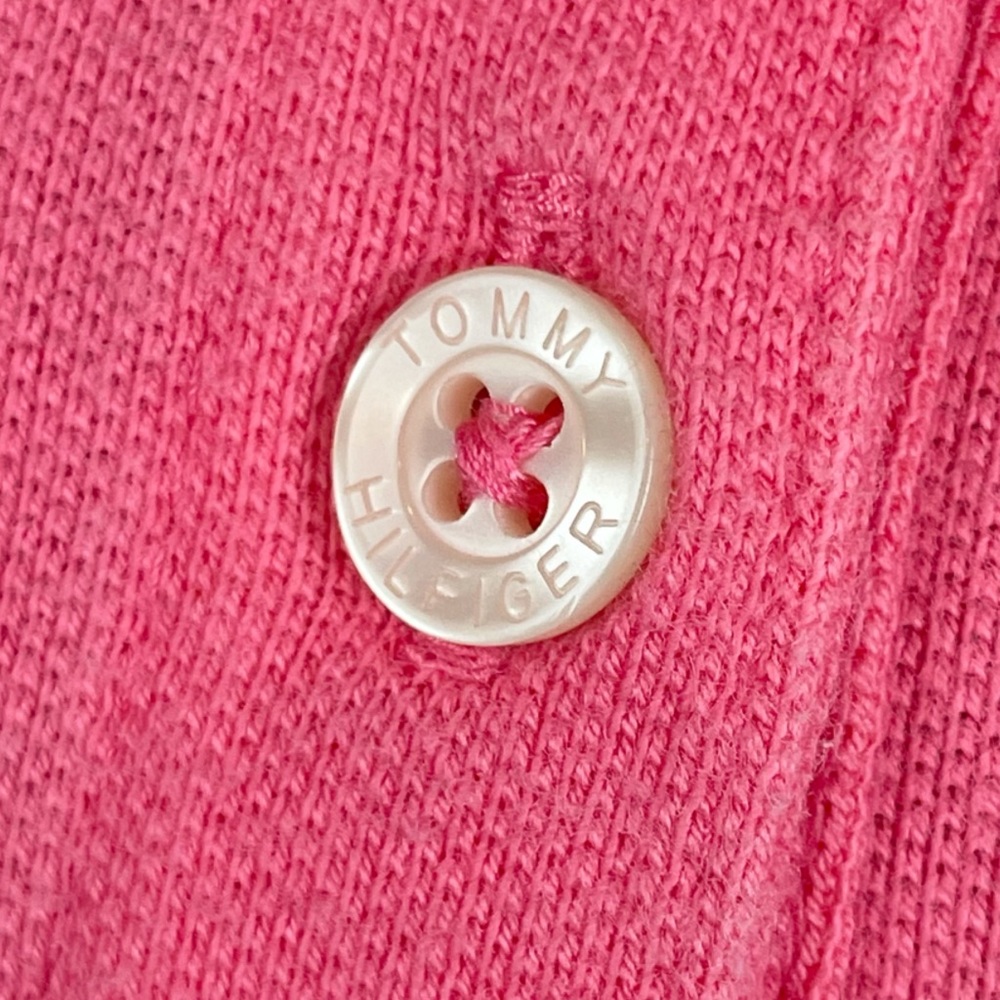 TOMMY HILFIGER • Bubblegum Pink Short Sleeve Polo Shirt, XS - Picture 14 of 16